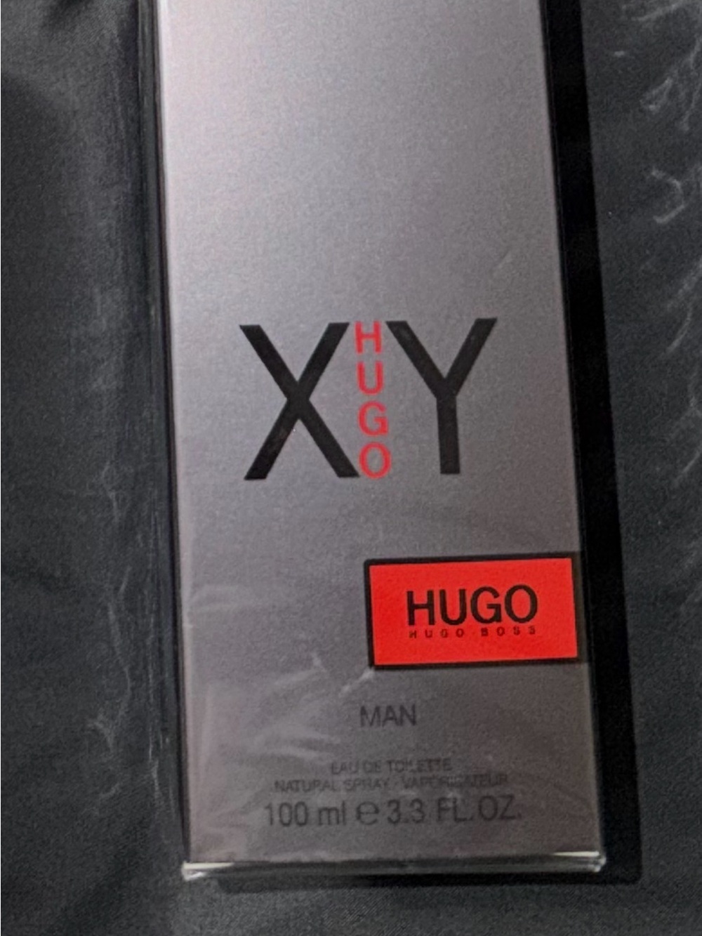 HUGO XY Men's Eau de Toilette — Silver & Red Accents